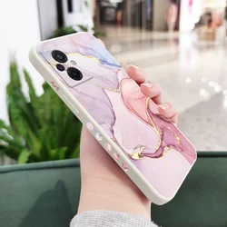Luxurious Gold Marble Silicone Phone Case - Poco F5 (White)