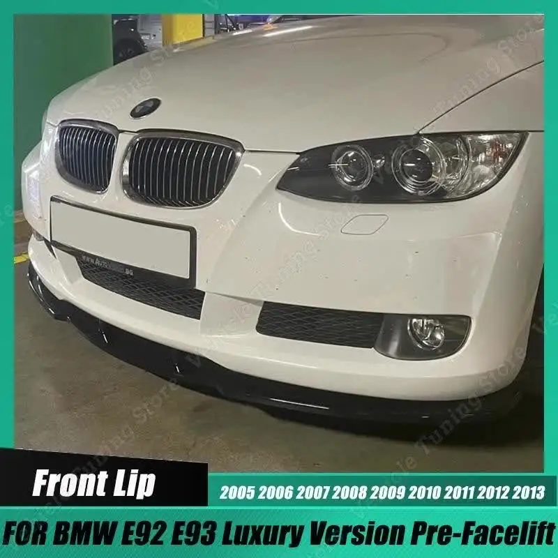 Spoiler Pare-Chocs Avant BMW E92 E93 2005-2013 - Noir Brillant ABS, Version Luxe Pré-LCI