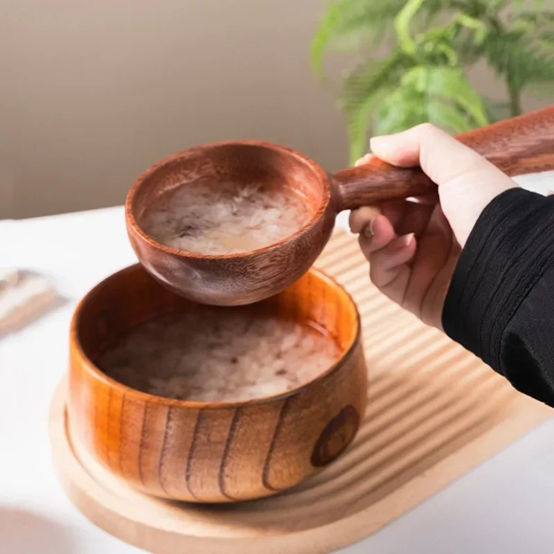 Long-handled Ladle Water Ladle Wooden Kitchen Rice Washing Tool Rice Spoon Water Spoon Powder Soup Household Kitchen Tools