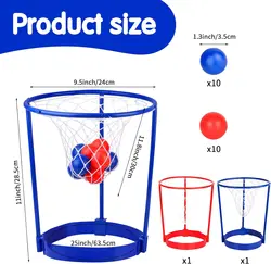 Basketball Hoop Headband Party Game - 2 Pack Adjustable Set with 20 Balls for Kids & Adults, Fun Birthday Gift (2pcs(red and blue))