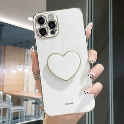 Custodia per telefono con supporto a forma di cuore e cover protettiva durevole
