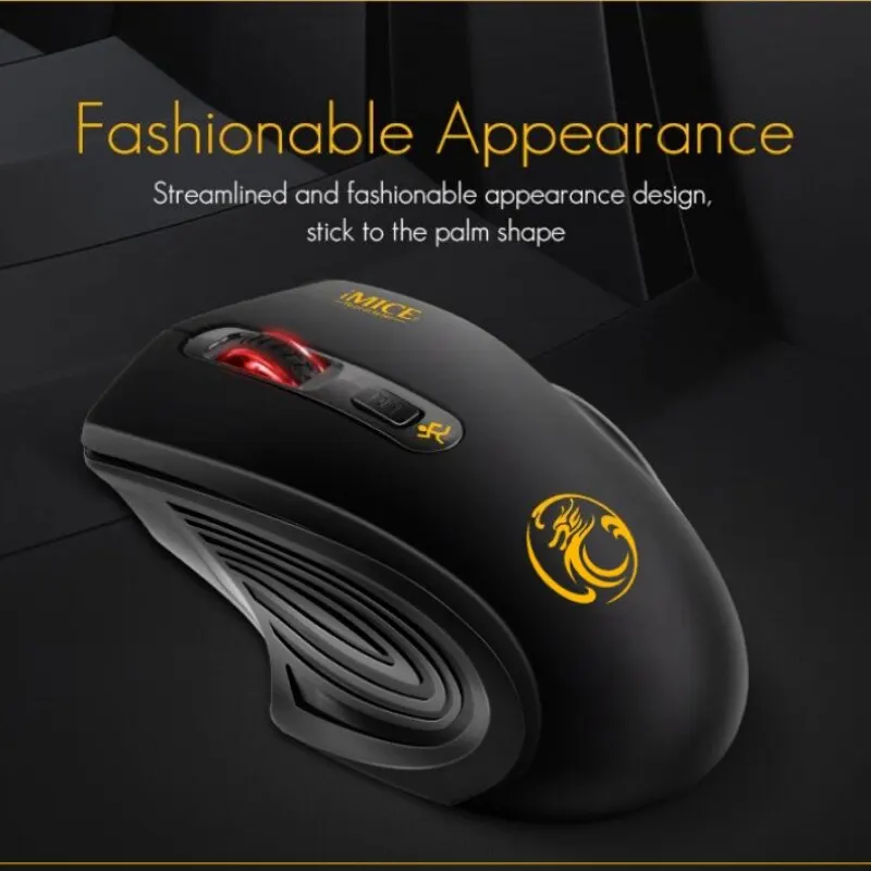 IMICE G-1800 2.4Ghz Silent Mouse 1600DPI for Laptop Battery