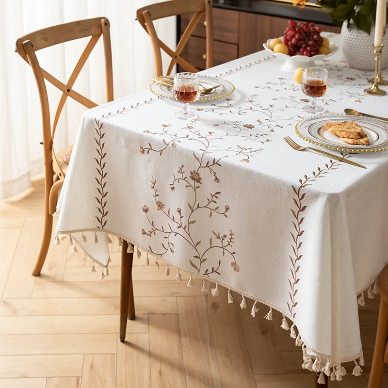 Modern Minimalist Tablecloth INS Style Cotton Linen Fabric Fresh Rectangular Waterproof Dining/Desk Cover