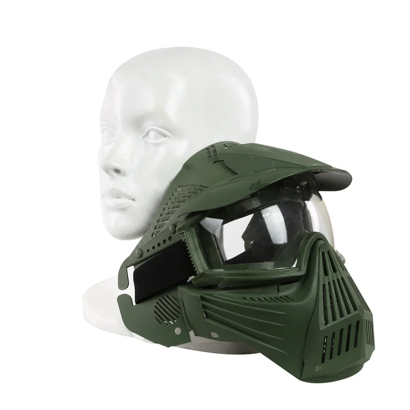 Full Face Airsoft Mask Hunting CS Wargame Protective Masks Outdoor Shooting Paintball Breathable Mask Accessories with Goggles