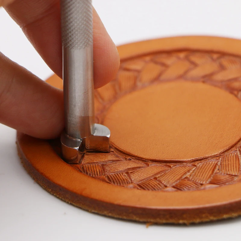 Leather Work Stamping Tool Carving V-woven rope rim X177 Stamp Tool Carving Leather Craft Zhongjiang 304 Stainless streel Stamps