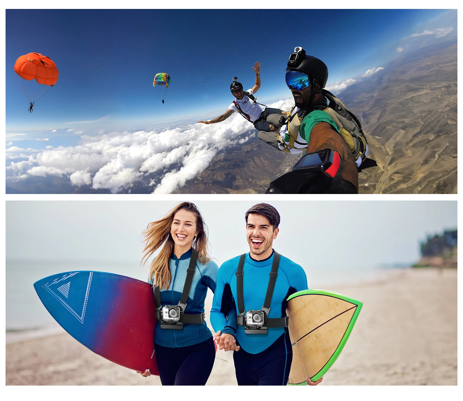 Accessories Kit Head Chest Strap Mount Adjustable Holder for GoPro Phone SJCAM AKASO insta360 DJI Osmo Action Camera Accessories