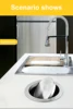 Round Stainless Steel Flap Flush Recessed Built-in Balance Swing Flap Lid Cover Trash Bin Garbage Can Kitchen Counter Top 5