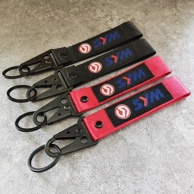 

Motorcycle Keychain Nylon Woven Label Key Ring Lanyard Refit Gift Race Logo For Sym Gts 125 Evo Jet14 Tl500 Auto Accessories