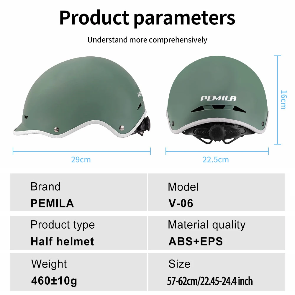 PEMILA V-06 Bike Helmet Adult Urban Commuter Adjustable Scooter Skate Road MTB - Image 2