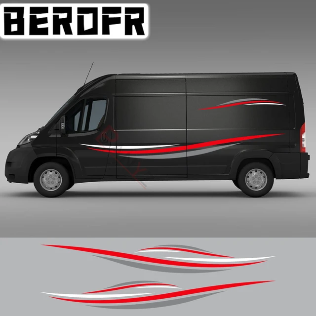 4 teile/los auto aufkleber für peugeot boxer citroen jumper fiat ducato  zubehör camper van styling streifen grafik vinyl abziehbilder