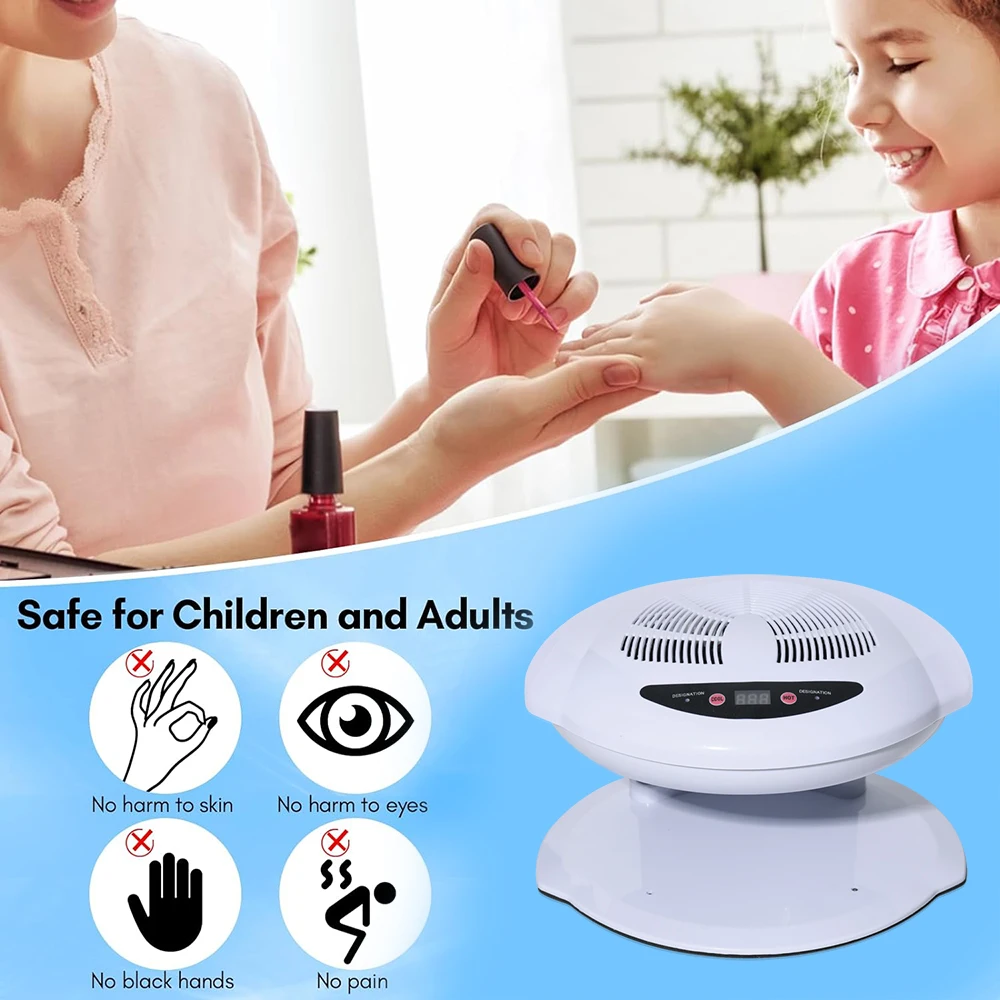 CNHIDS 400W Hot & Cold Air Blow Nail Dryer Warm Cool Nail Polish Drying Machine Fan Manicure Vacuum Cleaner Smart Sensor 6