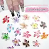 Mixed 3D Resin Gradient Colorful Transparent Lily Nail Art Decoration Bizarre Style Spotted Flower Nail Charms For Manicure DIY 6