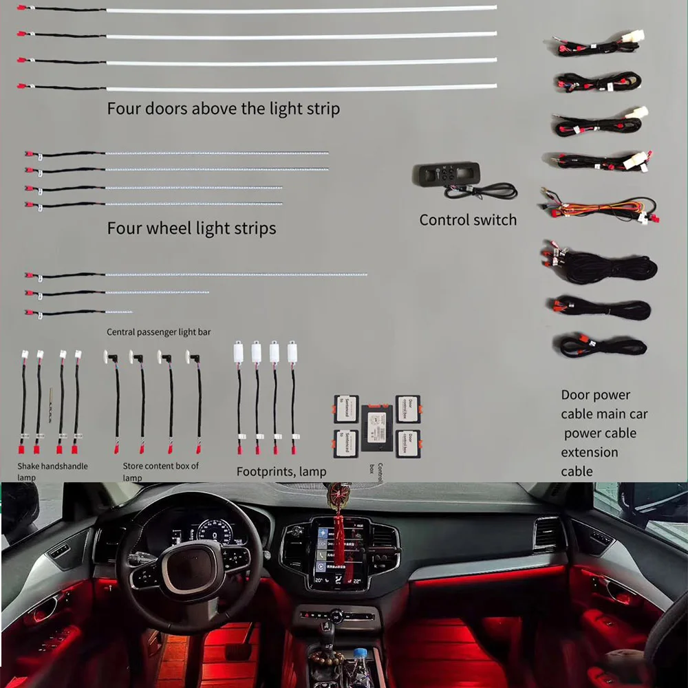 64Color For Volvo XC90 V90 S90 20152022 Screen Control Inter LED