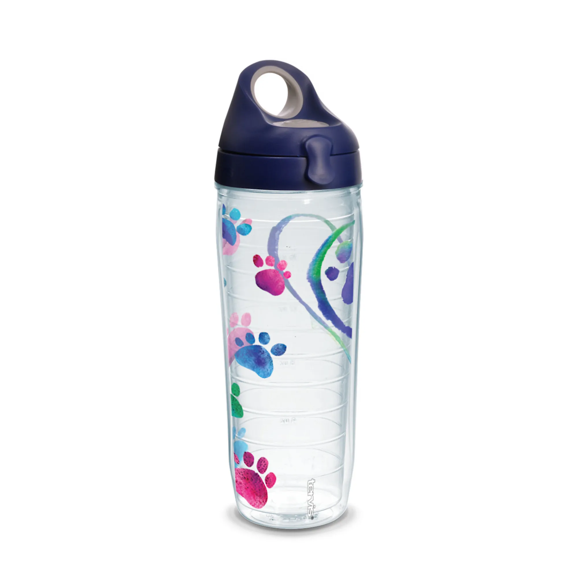 

Dog Paws Script Heart 24 oz Water Bottle with Lid, 2 Pack