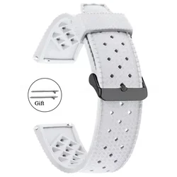 Classic Tropical Style FKM Watch Strap in Multiple Sizes for Replacement Watchbands (White - Black)