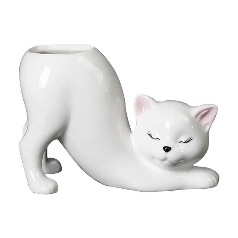 

Cat Shaped Planter Garden Flower Pot Cat Animal Garden Animal Statue Sculpture Decor Garden Pots Flower Planter Garden