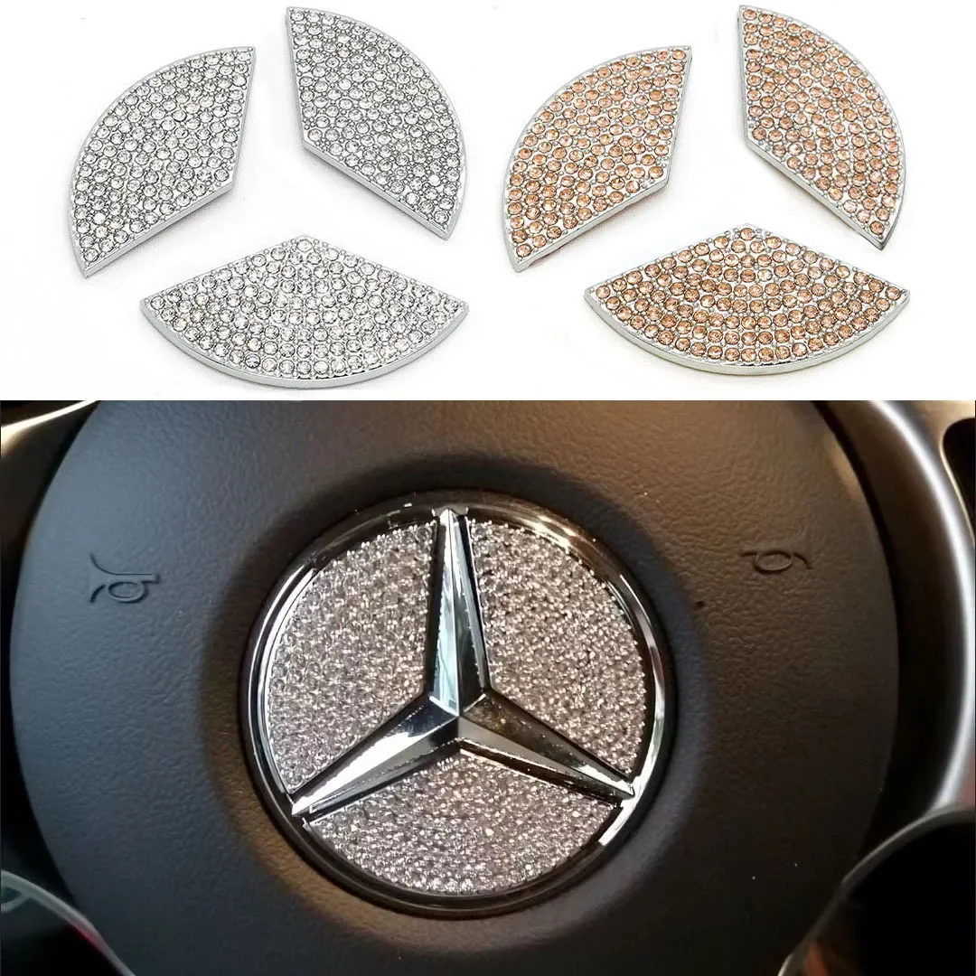 Luxusní bling auto vyhřívání kolo diamant emblem obtisk dekorace obal DIY nálepka auto příslušenství pro mercedes benz