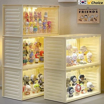 ตู้โชว์ฟิกเกอร์พร้อมไฟเซ็นเซอร์ แบบซ้อนได้ สำหรับของสะสม ตู้โชว์ที่ทนทานสำหรับฟิกเกอร์ขนาดเล็ก 1