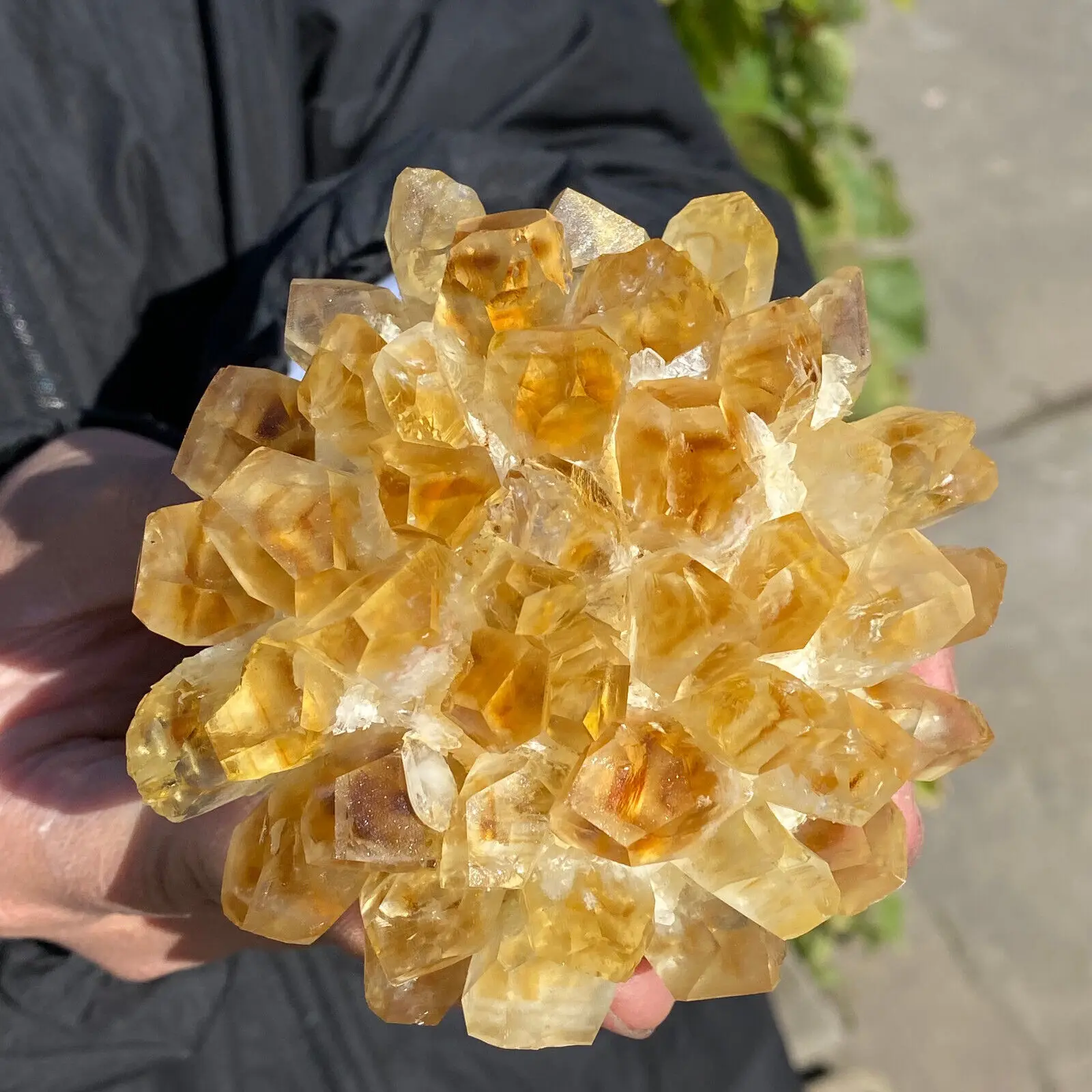 New Find Natural Yellow Phantom Quartz Crystal Cluster Mineral Specimen Healing 5