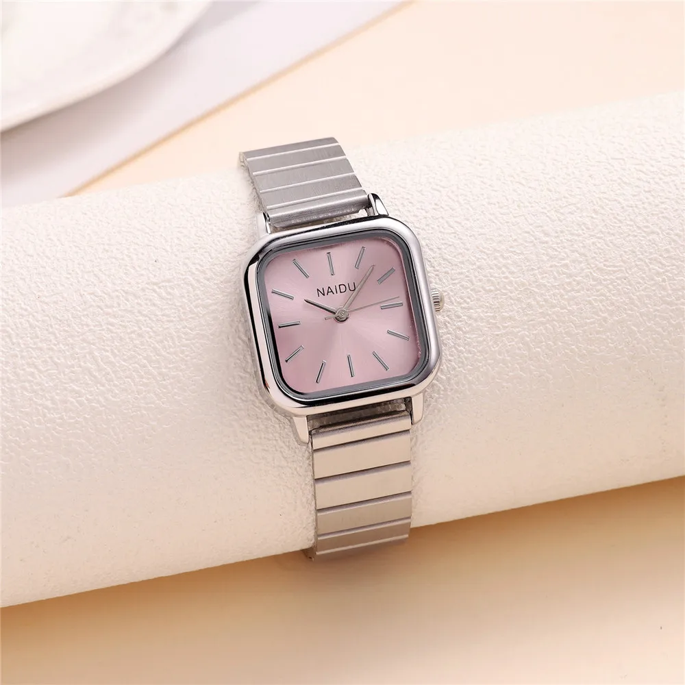 simple square dial women steel dress wrist watch 4