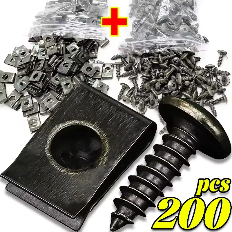 Set Misto Clip A Vite Metalliche A U Per Auto – Fissaggi Rapidi Con Vite Anti-allentamento - 5