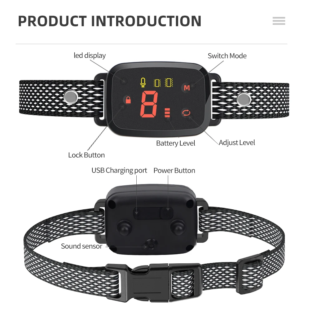 HD Dog Collar Digital with Anti Bark No Sound Remote Control