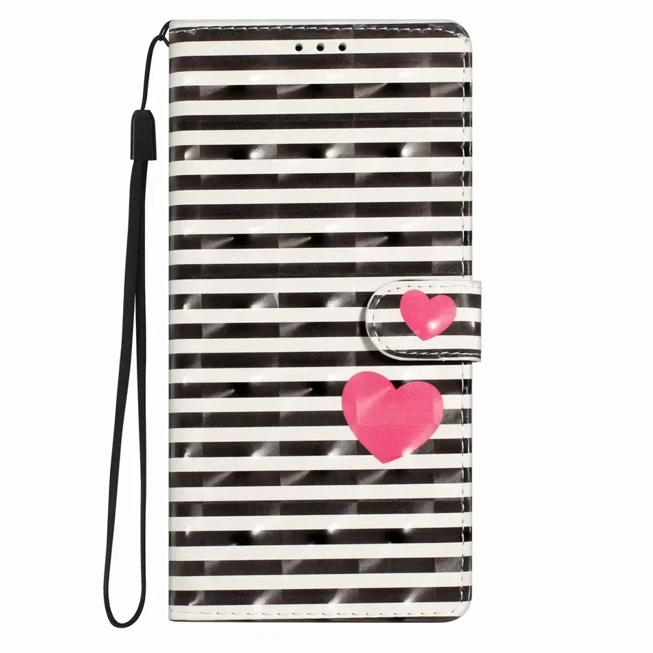 Adorable Owl Cat Print Wallet Phone Case with Cash Slots
