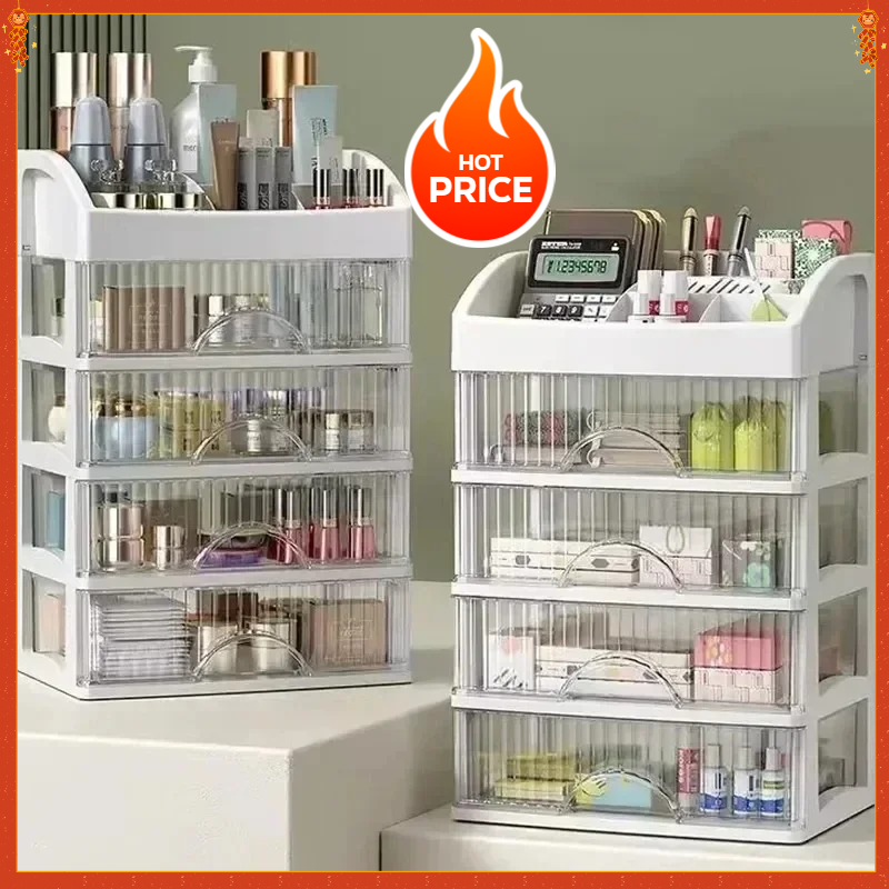 Multi-functional Desktop Storage Box Storage Drawer Hair Decoration Multi-layer Storage Cabinet Cosmetics Jewelry Box Stationery