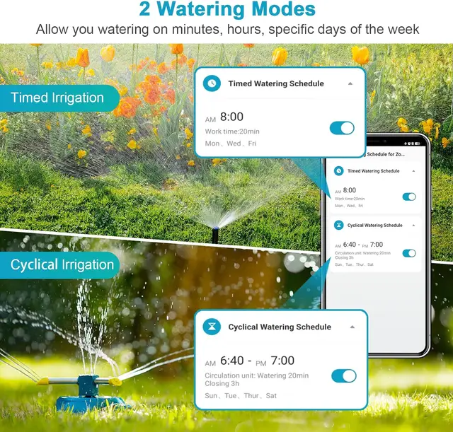 Insoma Wifi Automatic Sprinkle Timer Remote Garden Water Timer Smart Irrigation Watering System Hose Control Unit Support Alexa 4