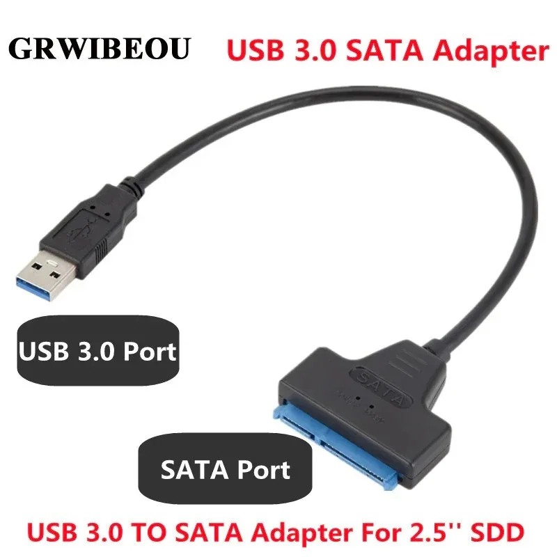 

Кабель USB SATA 3, адаптер Sata к USB 3,0 до 6 Гбит/с, Поддержка внешнего жесткого диска 2,5 дюйма, 22 Pin Sata III, Прямая поставка