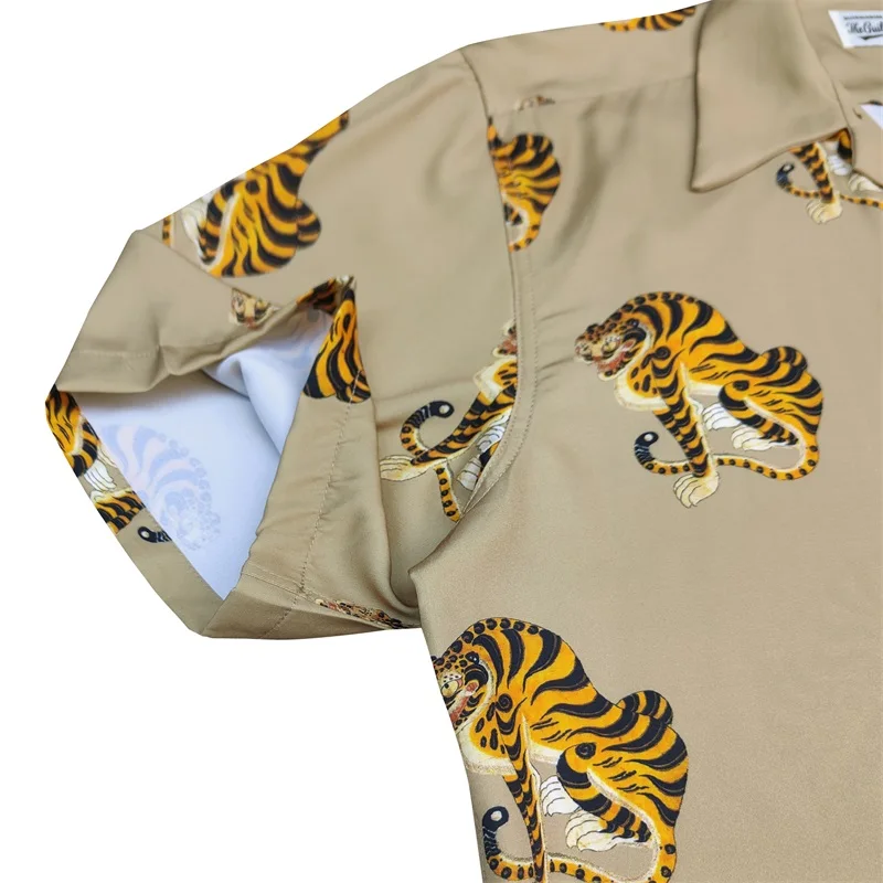 High Quality WACKO MARIA Print Tiger Totem Shirt Summer Casual Short Sleeve Shirt Mens Womens Hawaii Shirt Tops 4