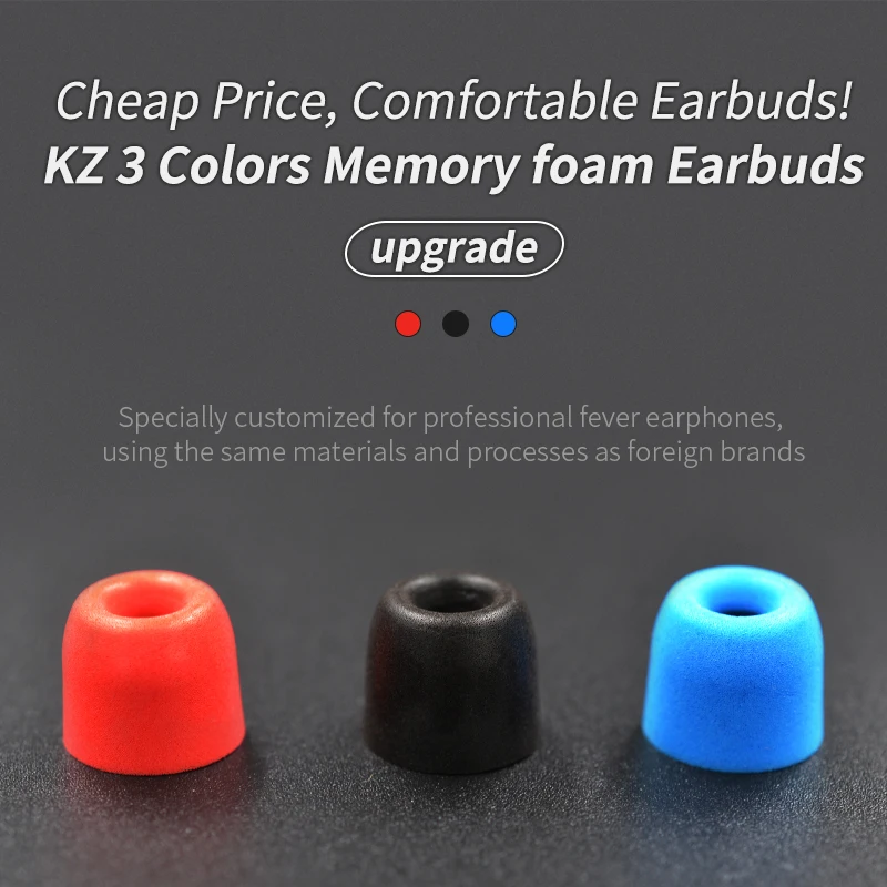 KZ Headset Ear Cap 1Pair(2PCS) Noise Isolating Comfortble Memory Foam Ear Tips Earbuds For Original In Earphone Headphones