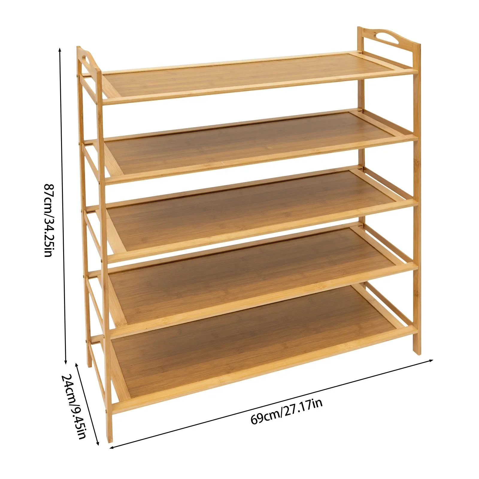 5-tier Bamboo Shoe Rack Multi-tier Shoe Storage Rack Free Standing Shoes Shelf Organizer 4