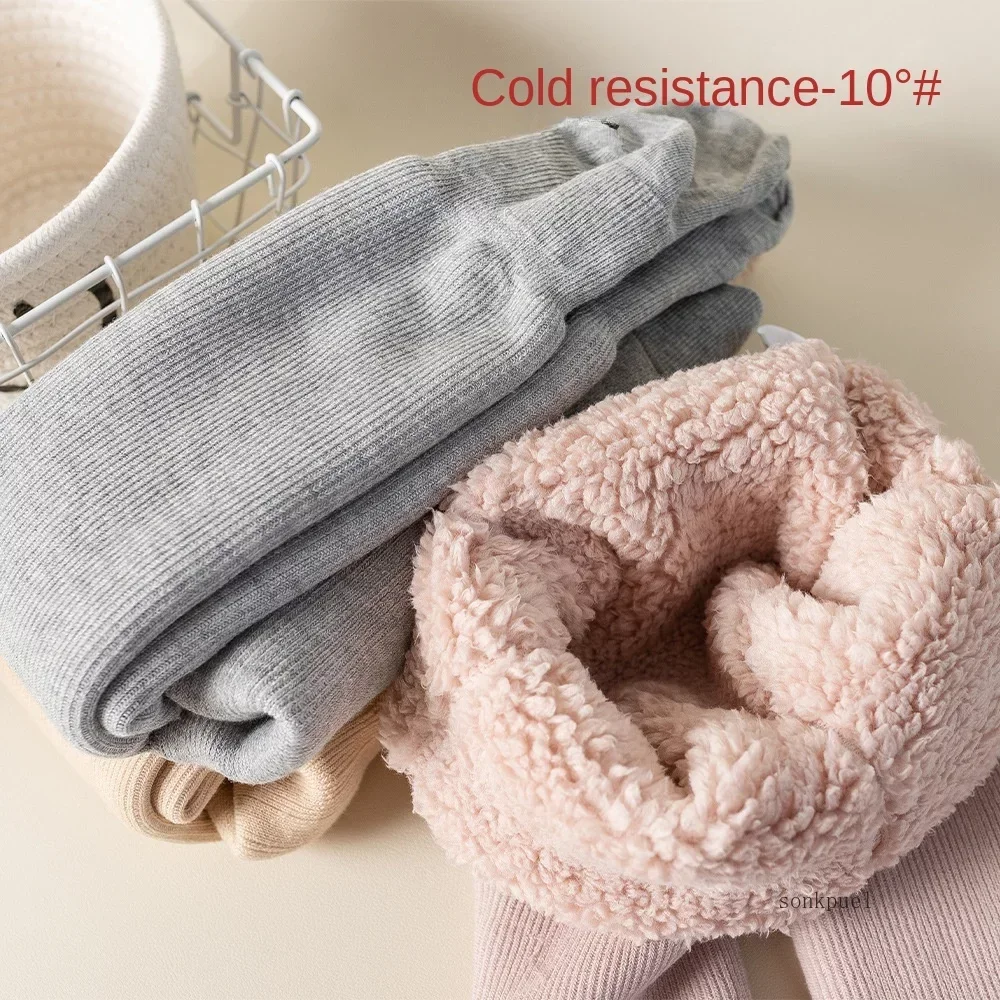 Kids Pantyhose Thicken Warm Winter Vertical Stripe Cotton Toddler Baby Girls Pure Color Leggings