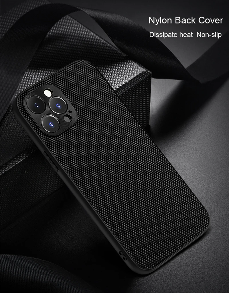 iphone 13 mini flip case Luxury Nylon Cloth Fabric Case For iPhone 13 12 11 Pro Max XR XS X R Soft Silicone Edge Bumper Shield Hard Back Full Cover Funda case iphone 13 mini