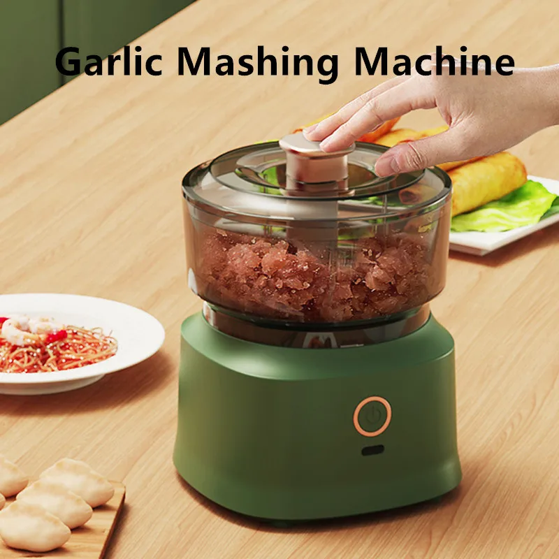 350ml Mini Wireless Electric Garlic Press Dual Purpose Garlic Puree Usb Charging Kitchen Food Shredder Vegetable Meat Grinder 1