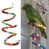 Parrot Bites Toy Wood Beads Bird Swing Fuuny Wear-resistant Spiral Ladder for Home 5