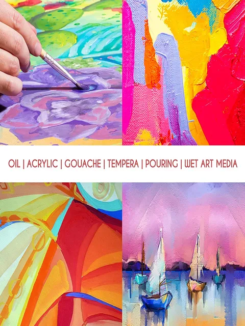 Toiles Coton Triple Apprêt 300g Lot De 7 Toiles Tendues 28x36 Cm - Coton 100% Triple Apprêt Toile De Peinture