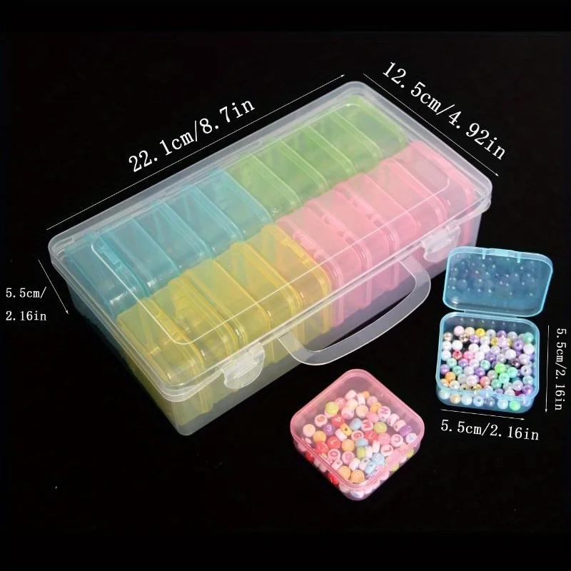 1 set 20-compartment colorful transparent plastic storage box multi-purpose hardware tools container classification box storage box,plastic storage box,storage container