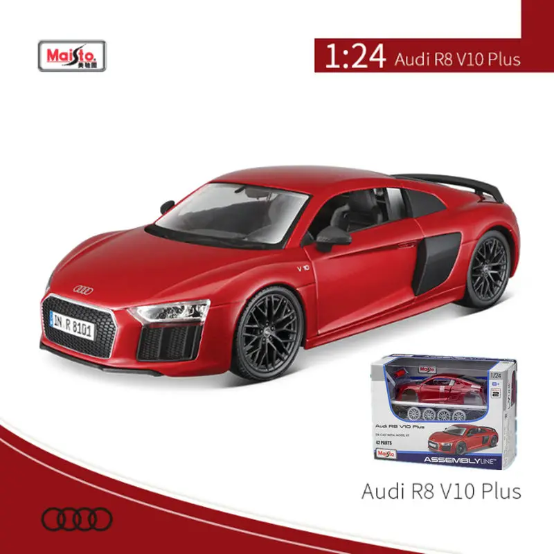 

Maisto Assembly Version 1:24 Audi R8 V10 Plus Alloy Sports Car Model Diecasts Metal Race Car Model Simulation Childrens Toy Gift