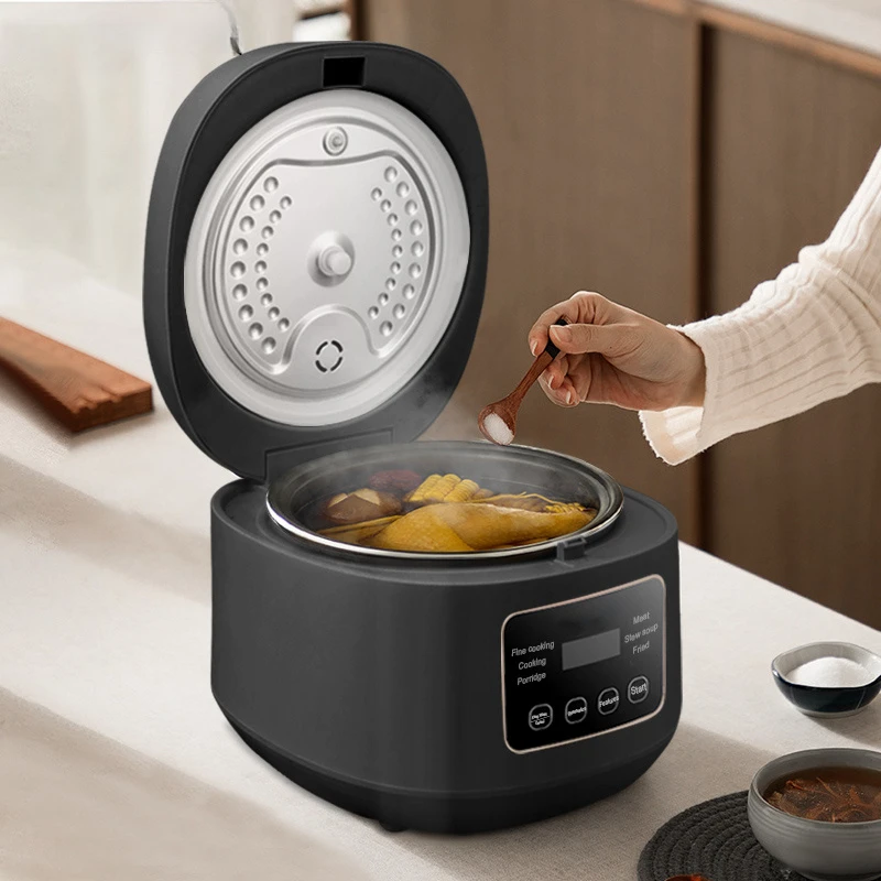 Electric Rice Cooker 3L For Household 3-5 Persons 110V/220V Smart with 24-Hour Reservation & Keep Warm