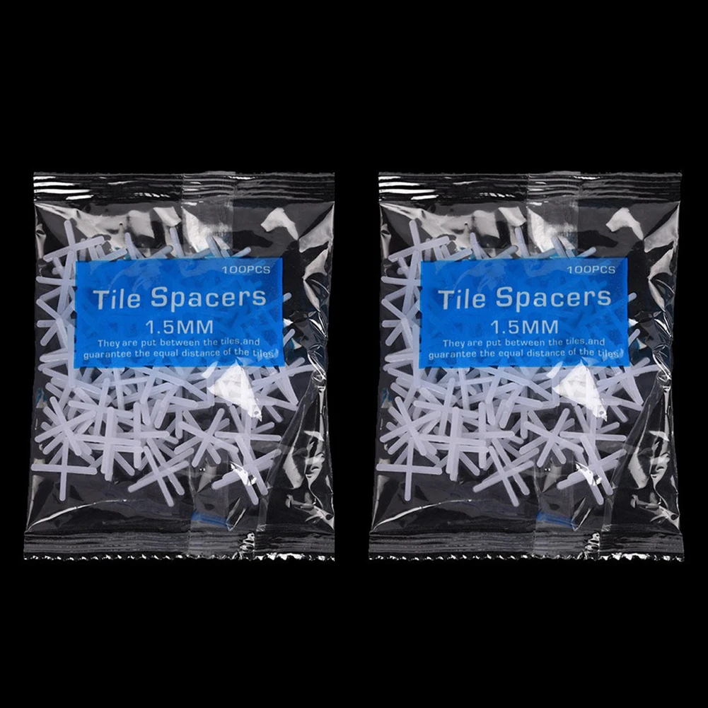 200pcs/set 1/1.5/2/2.5/3mm Cross Ceramic Tile Leveling System Clips Kit Tile Spacer Ceramic Floor Wall Laying Construction Tools
