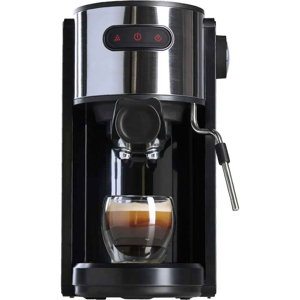 

Espresso Machine, Quick-Brew Espresso Maker with Milk Frother & 1.3 Liter Removable Water Tank