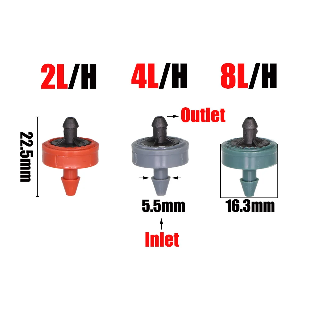 Plants Irrigation Kits Drip Irrigation Spike Irrigation Fittings Drip Irrigation Sprinklers Drip Irrigation Garden Dripper Drip Irrigation Stakes 20PCS 2L 4L 8L Automatic Pressure Compensated Dripper Agricultural Garden Lawn Drip Irrigation Steady Flow Emitters 4/7mm Hose