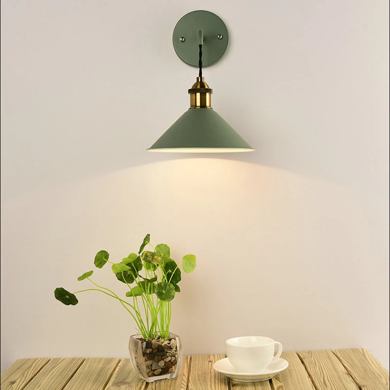 Nordic creative bedroom wall lamp color macaron lamp with corridor corridor staircase wall simple bedside