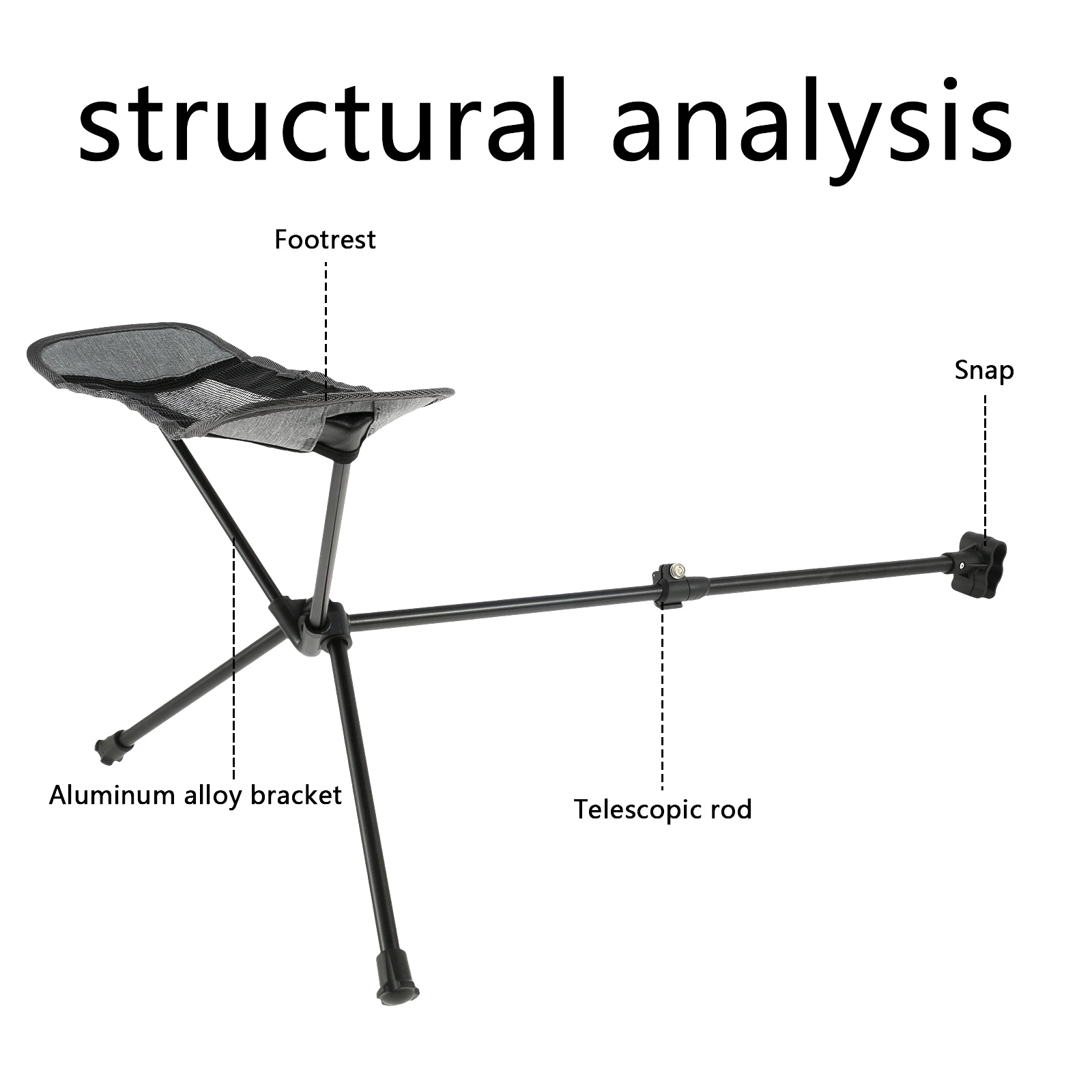 Foldable Aluminum Camping Footrest with Oxford Nylon Mesh