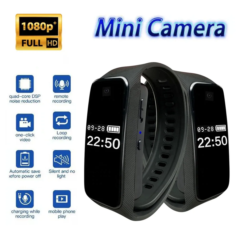 HD 1080P Mini Camera Smart Bracelet Portable Wearable Video Recording Camcorder Wristband Camera