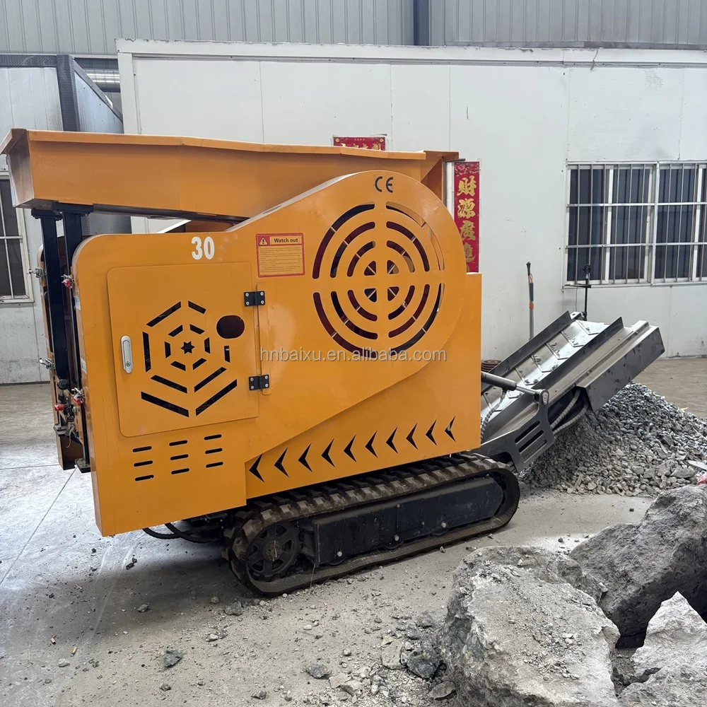 Tracked Mini Jaw Crusher Portable Quarry Aggregate Concrete Rock Crusher Self-Propelled Stone Crushing Machine
