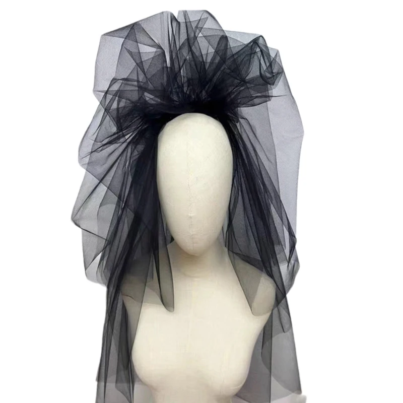 

Bridal Veil Bachelorette Party Decorations Bride To Be Gift Bridal Shower Wedding Black Multi Layer Sheer Mantilla