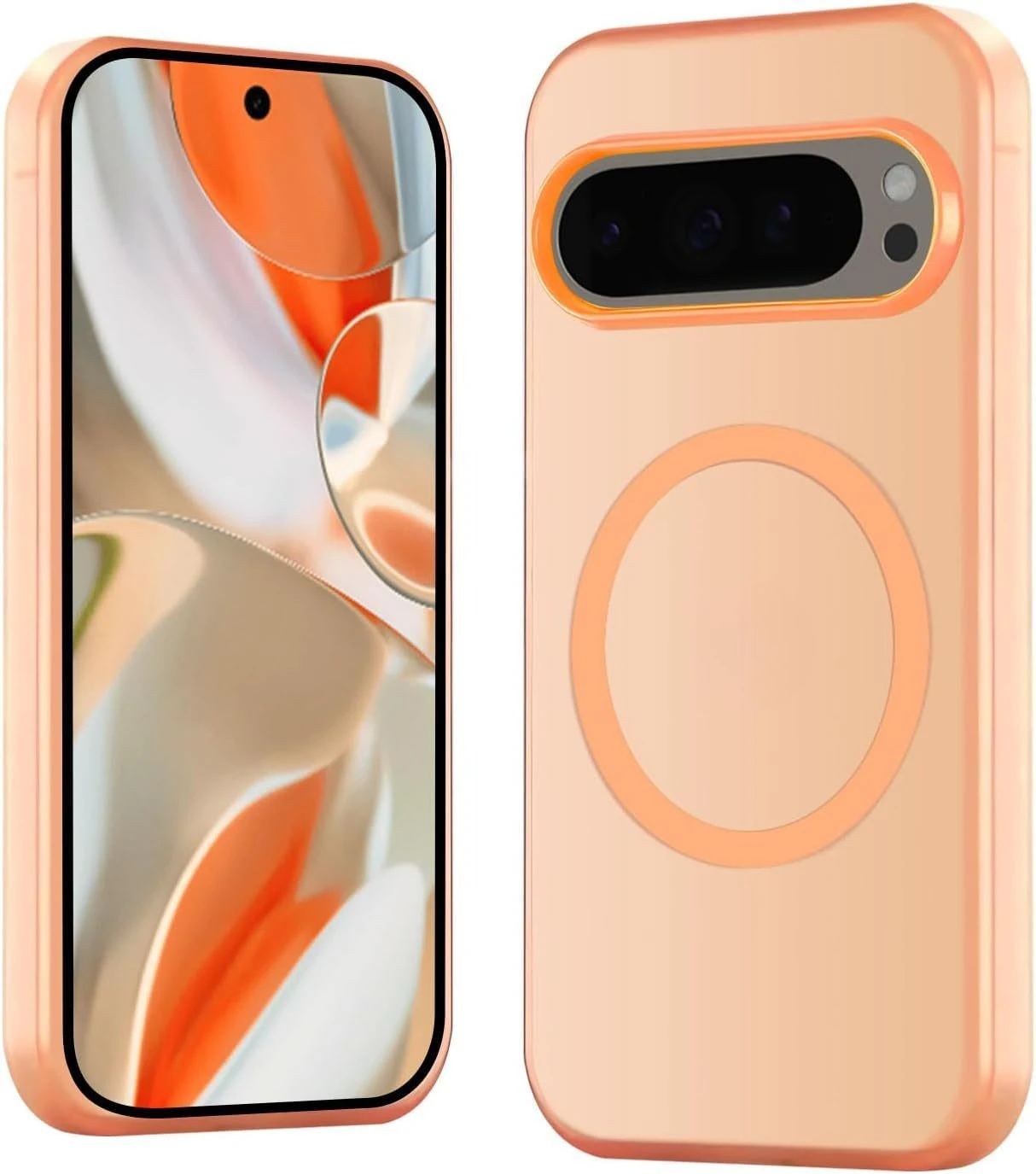 Candy Color Matte Clear Frosted Back Cover with MagSafe Compatibility & Wireless Charging Features